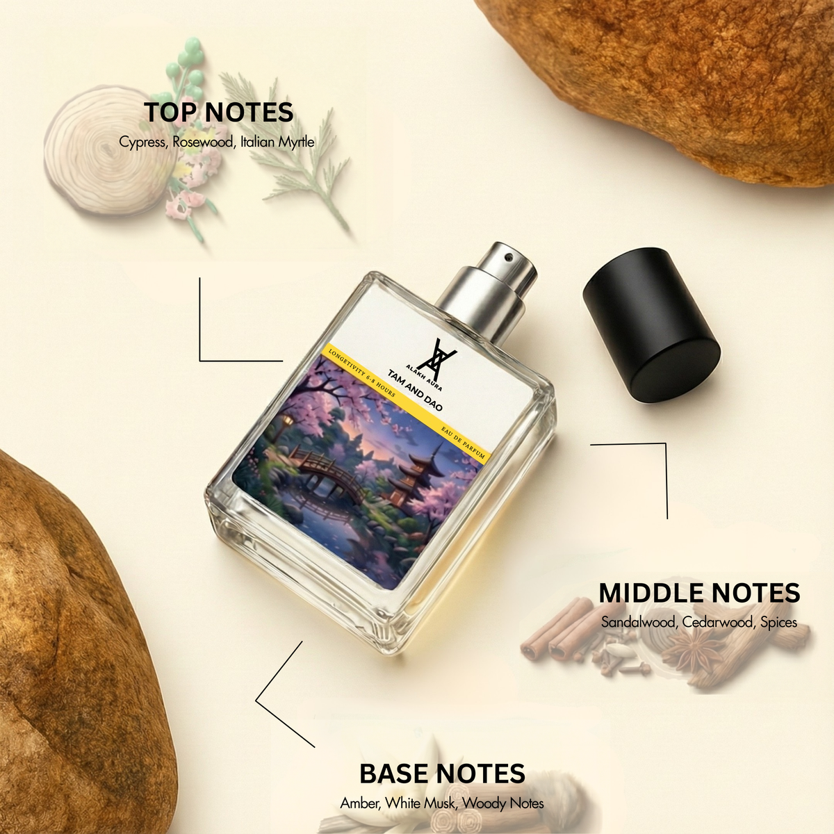 Tam and Dao Eau de Parfum – Unisex Cypress Rosewood Sandalwood Amber Fragrance